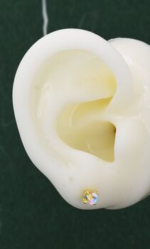 Sterling Silver Moonstone Glass Tiny Stud Earrings, 6 of 12