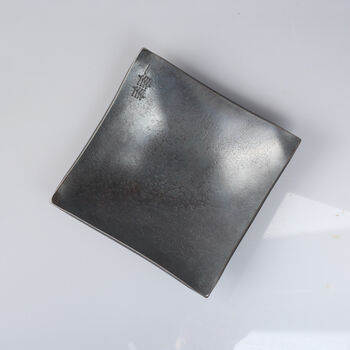 11th Anniversary Hand Forged Square Steel Dish With Smooth Finish, 6 of 9