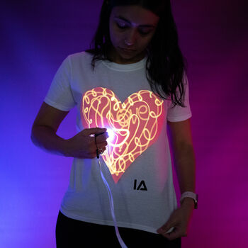 Kids Interactive Glow T Shirt Love Heart, 2 of 6