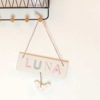 Personalised Children's Name Sign With Bird, 2 of 4
