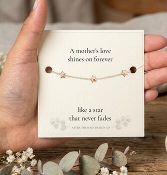 Loss Of Mum Gift With A Gold Plated Or Silver Plated Star Bracelet And Card, 4 of 6