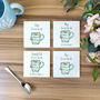 Tea Rific Ceramic Coasters | Personalised Tea Gifts, thumbnail 4 of 5