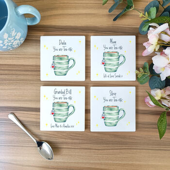Tea Rific Ceramic Coasters | Personalised Tea Gifts, 4 of 5