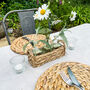 Neutral Straw Basket With Three Glass Bottles Vases, thumbnail 2 of 5