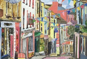 Falmouth Cornwall Upcycled Paper Collage Print, 3 of 5