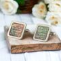 Personalised Vintage Square Map Cufflinks, thumbnail 4 of 7