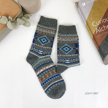 Nordic Wool Socks: Warm Winter Boot Socks, Christmas Stocking Filler, 8 of 10