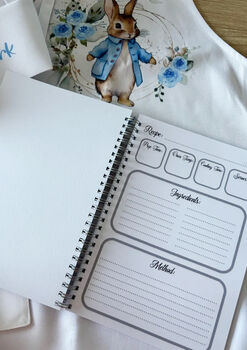 Personalised Kids Blue Bunny Baking Gift Set, 6 of 9