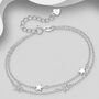 40th Birthday Solid Sterling Silver Four Star Bracelet, thumbnail 2 of 3