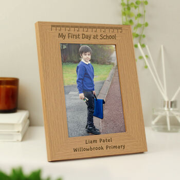 Personalised Wooden First Day At School Frame, 2 of 5