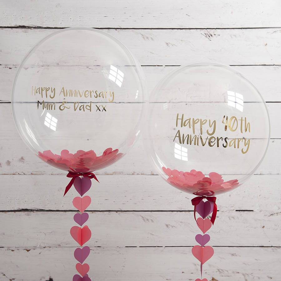 personalised ruby anniversary confetti balloon by bubblegum balloons
