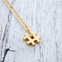 Gold Vermeil Hashtag Charm Necklace, thumbnail 1 of 4