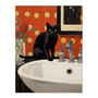 Now Wash Your Paws Cat Bathroom Painting Wall Art Print, thumbnail 6 of 6