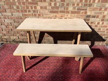 Modern Laminated Birchwood Bench With Tapered Legs, 3 of 12