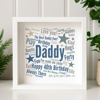 Personalised 40th Birthday Word Art Gift, 2 of 5