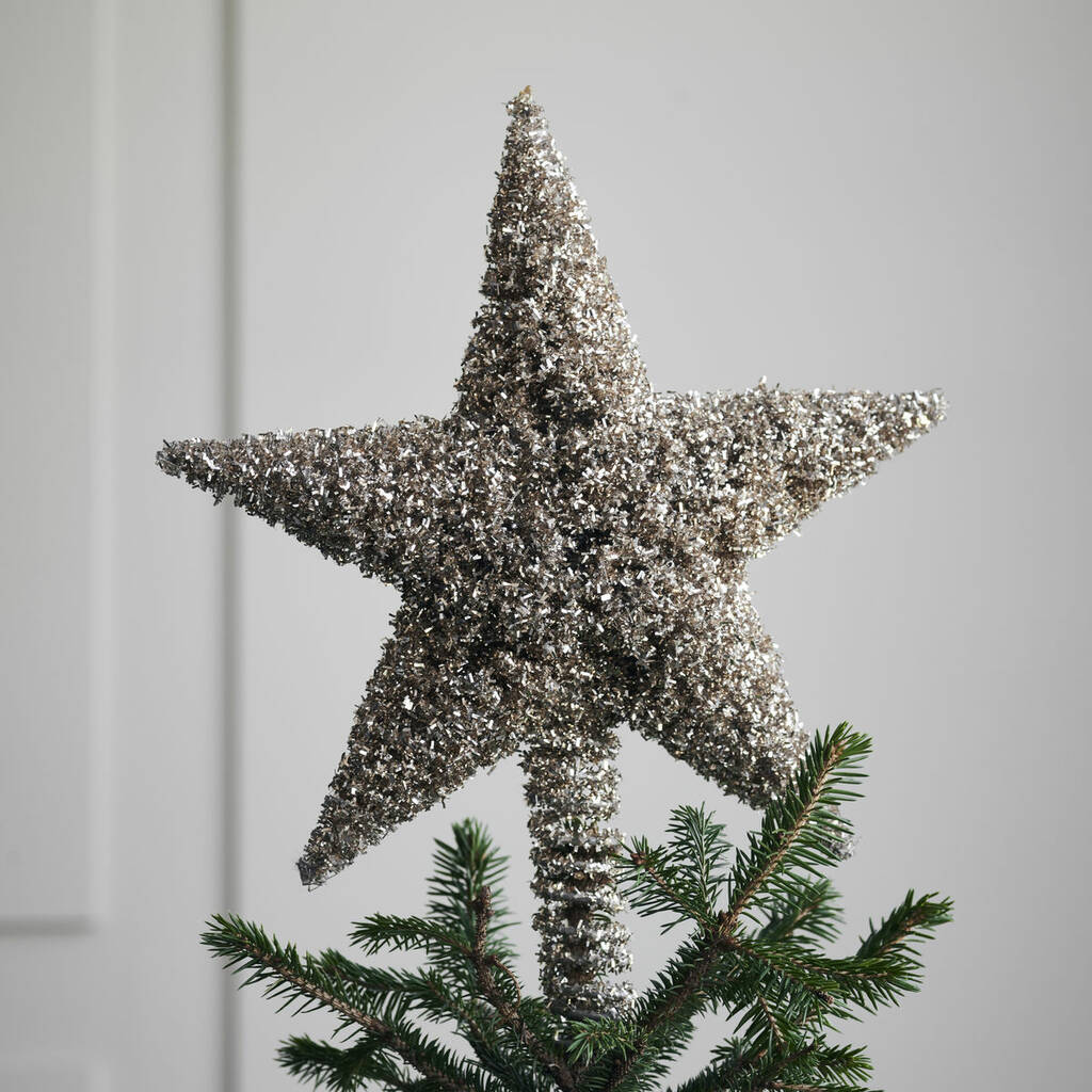 Gold Tinsel Star Tree Topper By all things Brighton beautiful ...