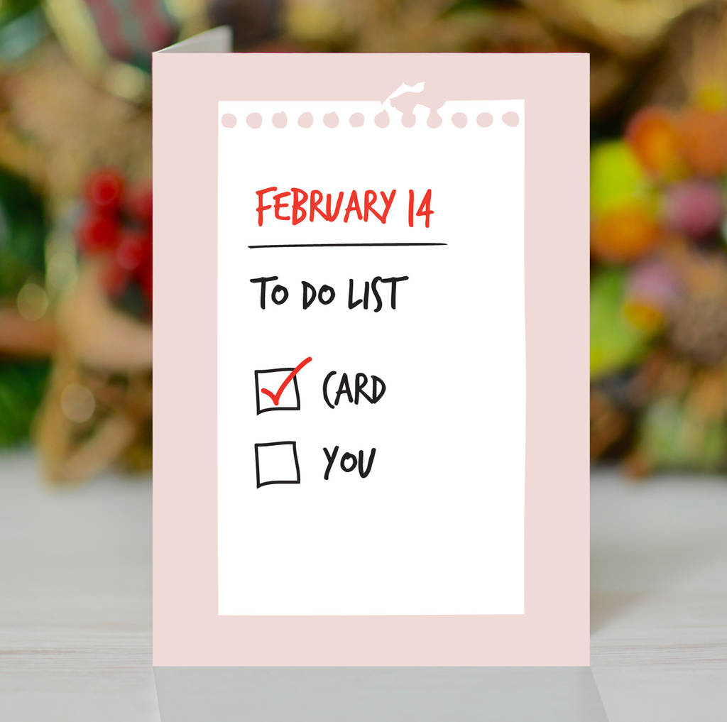 'My To Do List' Valentine's Day Card