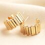 Asymmetrical Layered Bar Hoop Earrings In Gold, thumbnail 1 of 4
