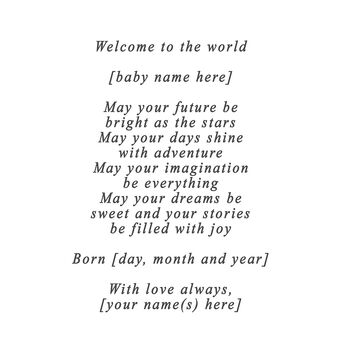 Welcome To The World Personalised Baby Certificate, 6 of 6