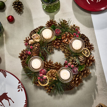 Natural Christmas Candle Holder Centrepiece, 3 of 6