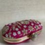 Hot Pink Raw Silk Oval Pearl Clutch Bag, thumbnail 8 of 10