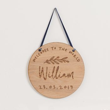 Personalised New Born Wooden Plaque, 2 of 7