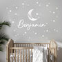 Custom Name With Crescent Moon And Stars Wall Sticker, thumbnail 3 of 3