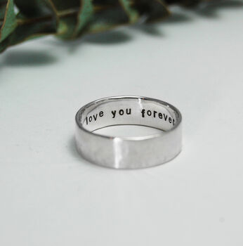 Men's Personalised Silver Textured Ring, 11 of 11