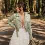 To The Moon And Back Sage Green Biker Jacket, thumbnail 12 of 12