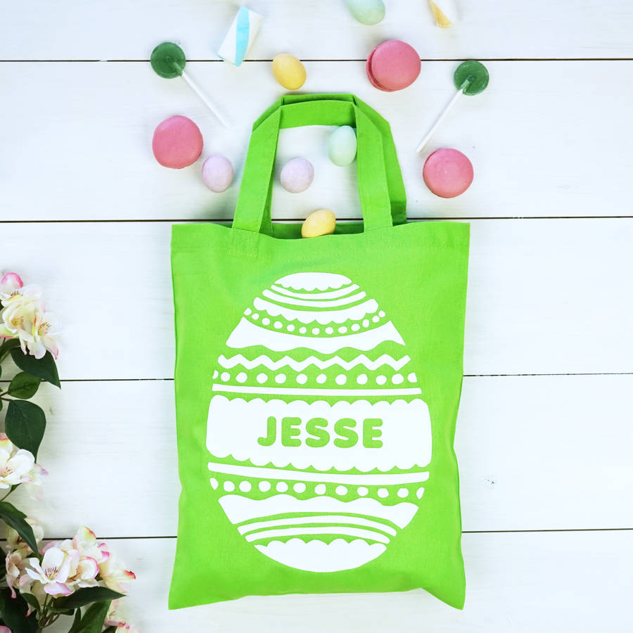 personalised decorative egg easter children's bag by sparks and