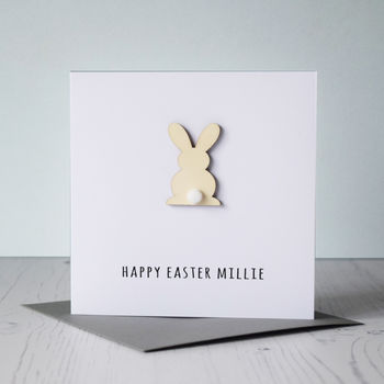 Personalised Easter Bunny Pom Pom Tail Card, 4 of 4