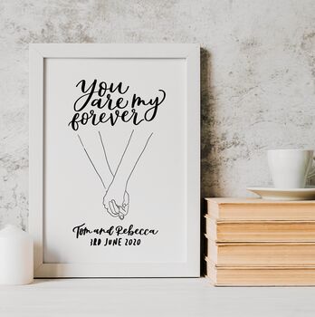 Personalised You Are My Forever Couple Print, 5 of 9