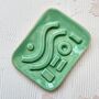 Geometric Mint Ceramic Soap Dish, thumbnail 1 of 3