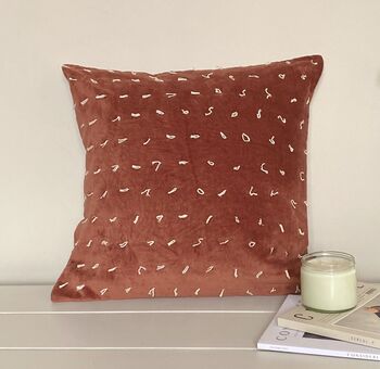 Velvet Tassel Cushion Cover Terracotta, 2 of 4