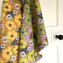 Retro Floral Vintage Style Flower Power Tea Towel, thumbnail 2 of 7