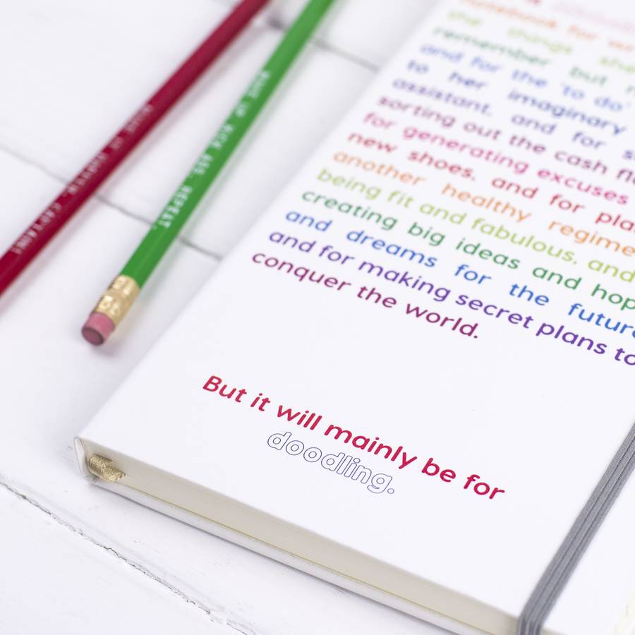 personalised hardback notebook by auntie mims