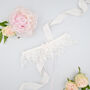 Eyelash Lace Wedding Garter With Delicate Satin Bow, thumbnail 5 of 12