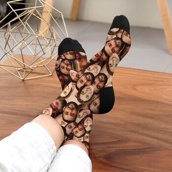 Personalised Couple's Face Photo Socks, 2 of 6