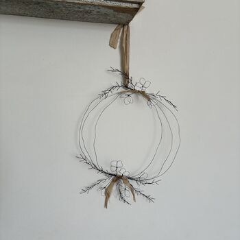 Handmade Wire Hanging Botanical Wreath, 11 of 11