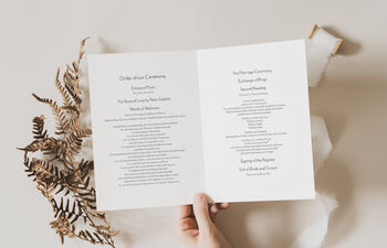 Wedding Order Of Service Booklets Pastel White, 2 of 4