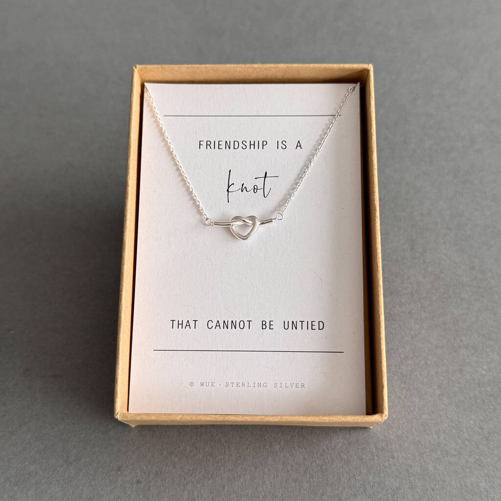Friendship Heart Knot Necklace – Sterling Silver Gift For Best Friend, 1 of 11