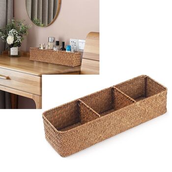 Small Woven Seagrass Storage Organiser Basket, 8 of 11
