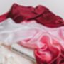 100% Mulberry Silk Scarf, Ombre Burgundy Pink White, thumbnail 9 of 9