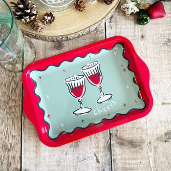Elegant Christmas Small Serving Drinks And Canape Tray, 9 of 9