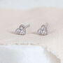 Mini Sterling Silver Cz Heart Stud Earrings, thumbnail 1 of 8