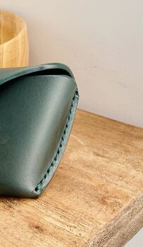 Personalised Racing Green Leather Glasses Case, 3 of 12