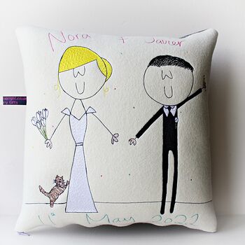 Personalised Embroidered Wedding Gift Cushion, 12 of 12