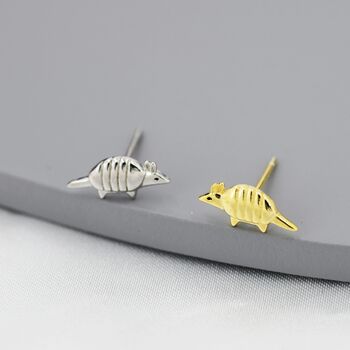 Sterling Silver Armadillo Stud Earrings, 4 of 12
