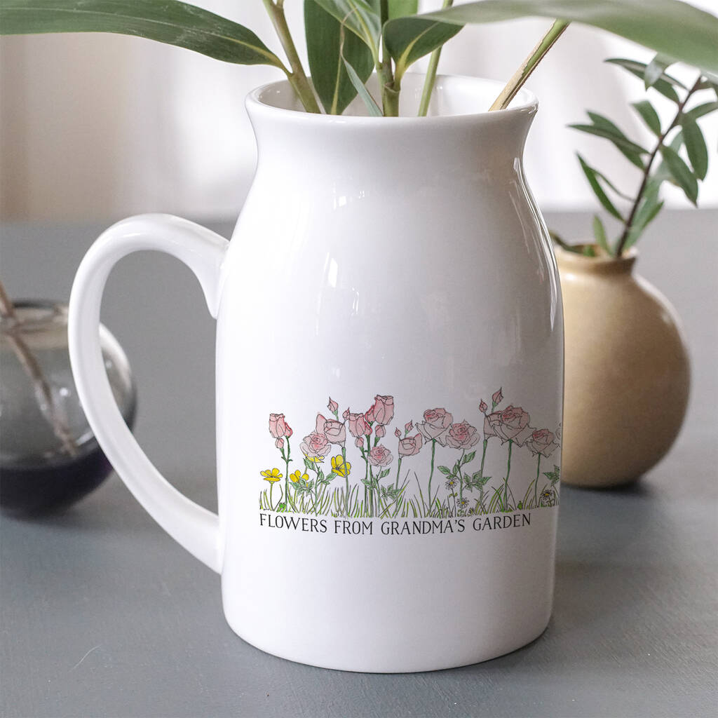 Personalised Family Birthday Birth Flower Ceramic Vase, 1 of 5