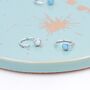 Sterling Silver Blue Or White Opal Huggie Hoop Threader Earrings, thumbnail 2 of 11
